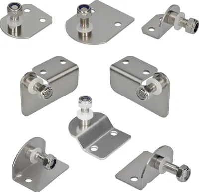 Produktbild von Secuplan-Befestigungsplatte für Gasdruckfeder mit Augenaufnahme, Varianten Auswahl:48 x 58 mm
