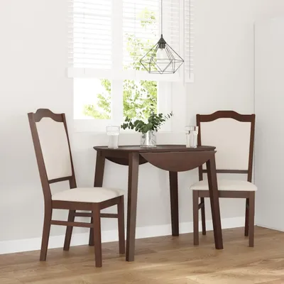 Produktbild von Möbel Esszimmerstühle mit Kissen 2 Stk. Braun Massivholz Gummibaum - Esszimmerstühle CC4481