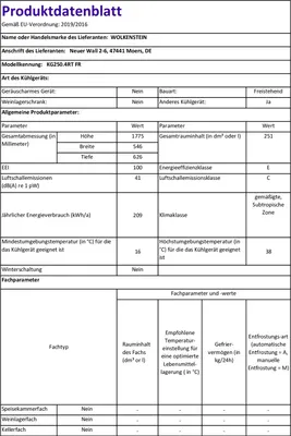 Produktbild von Wolkenstein KG KG250.4RT FR Kühl-/ Gefrierkombination, rot