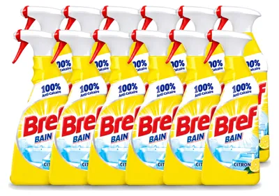 Produktbild von 12 x Bref Badreiniger Spray Anti-Kalk Zitrone 750 ml - Vorteilspackung - 12 Stücke