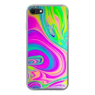 Produktbild von MuchoWow® Handyhülle Schutzhülle Hülle für iPhone SE 2020 Formen - Farbe - Kunst - Psychedelisch Silikon Softcase Handy Hülle - Kartenbesitzer