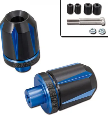 Produktbild von Daytona Lenkergewichte Scratch blau eloxiert