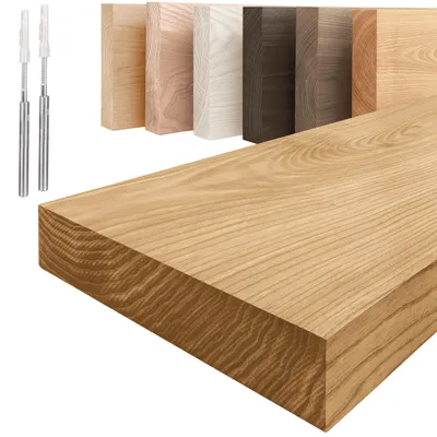 Schwebendes Holzregal 20 cm, unsichtbare Befestigung, Massivholz