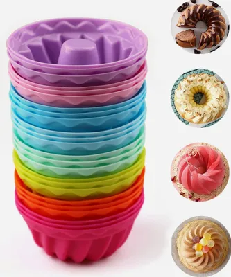 Produktbild von 24er Set Silikonform für Muffins, Cupcakes, Desserts