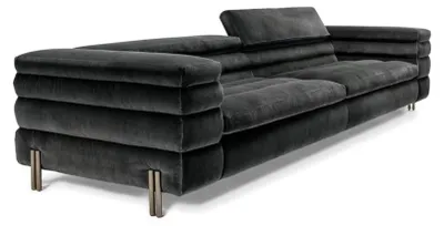 Produktbild von Großsofa 4-Sitzer Schwarz Viersitzer Sofa Komfortsofa Designsofa Couch