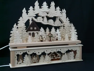 Produktbild von Original Erzgebirgischer Marken Schwibbogen Lichterbogen 50 x 43 cm K50-4_85