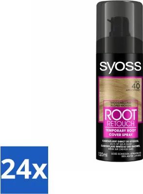 Productafbeelding van SYOSS - Spray voor de haaraanzet, mediumblond - Spray voor de haaraanzet - Beschermt de kleur - Directe grijsdekking - Voordeelverpakking - 24 stuks