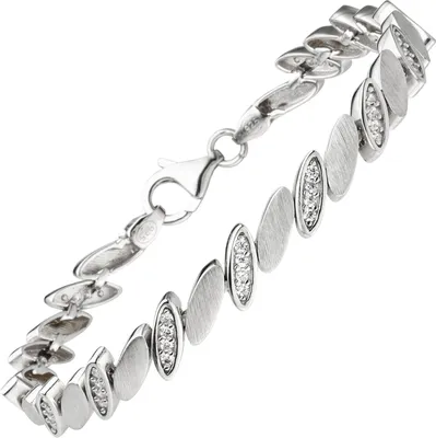Produktbild von JOBO Armband 925 Sterling Silber matt 52 Zirkonia 19 cm Silberarmband