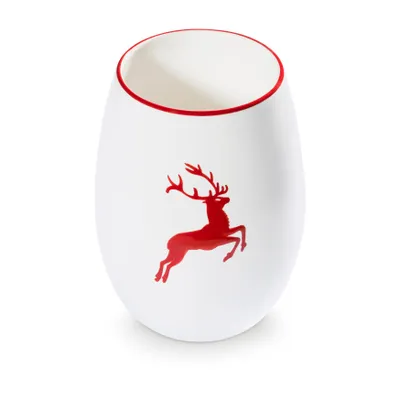 Image de Gmundner Keramik Rubinroter Hirsch, Vase 21cm