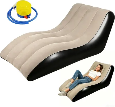 Produktbild von Aufblasbares Sofa, kaki, mit Luftpumpe, für Camping