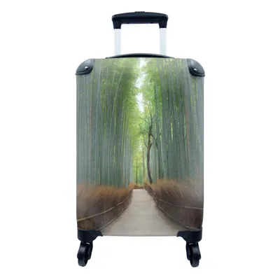 Produktbild von MuchoWow® Koffer Handgepäck Trolley Rollkoffer Kleine Reisekoffer mit 4 Rollen - Bambus - Weg - Wald - Cabin Size < 55x40x23 cm & 55x40x20 cm - Fotokoffer - Kabinenkoffer - Boardgepäck - Reise-Box - Reisekoffer - Reisegepäck - Koffer mit Bild - Trolley für Kinder