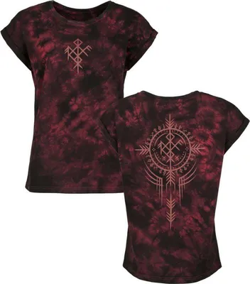 Produktbild von Black Premium by EMP Damen schwarz/rotes T-Shirt mit Batik-Waschung S