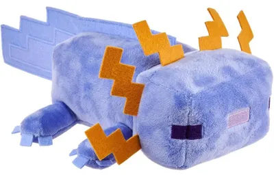 Produktbild von Mattel Minecraft weiches Spielzeug blaues Axolotl, ca. 20 cm große weiche Sammelfigur, vom Videospiel inspirierter Charakter