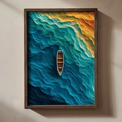 Image de Wallity, TUN077-L, tableau décoratif encadré en MDF, multicolore, 100 % MDF, 35 x 47 x 2 cm