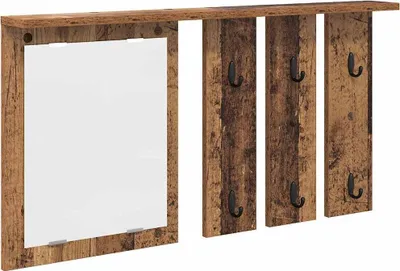 Produktbild von vidaXL Wandmontierter Kleiderständer mit Regal Altholz 85 x 10 x 45 cm