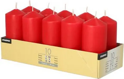 Produktbild von STARPAK Stumpenkerzen 40 mm rot 10 Stück
