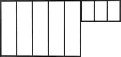 Produktbild von Innenfenster aus pulverbeschichtetem Aluminium Schwarz 150 x 105 cm + Oberlicht 73 x 40 cm (B x H) – BAYVIEW