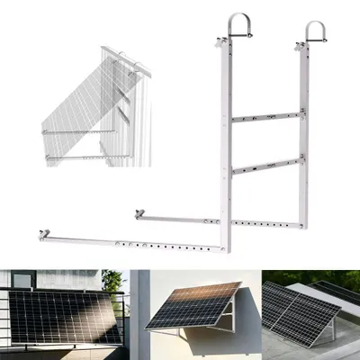 Produktbild von Balkonkraftwerk PV Halterung für Geländer Flachdach Wand Solarmodul Montage mit Rundem Kopf Haken für 1 Solarmodul