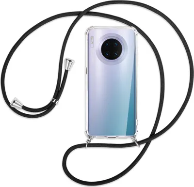 Produktbild von Handykette Backcover-Schutzhülle mit Band (Metall silberfarben) für Huawei Mate 30 Pro - schwarz