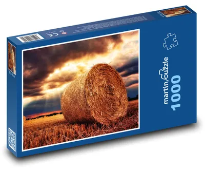 Produktbild von Puzzle 1000 Heuballen auf dem Feld - martinpuzzle