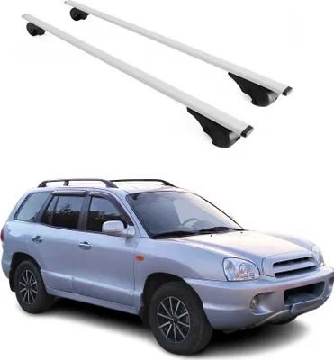 Obrázek produktu pro Příčné střešní nosiče pro Hyundai Santa Fe 2001–2012, barva: stříbrná