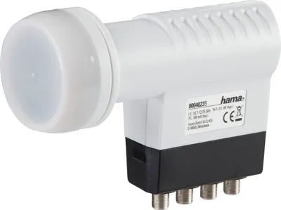 Produktbild von Hama Universal Quadswitch LNB, 10,7 - 12,75 GHz, 950 - 2150, 9,75 GHz (L1) / 10,6 GHz (L2), 0,1 dB, 60 dBi, 4 cm