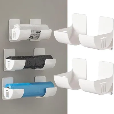 Image de Organisateur de cuisine 2x2, blanc, à fixation murale, pour le rangement et l'organisation de la cuisine