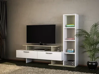 Obrázek produktu pro MISTRAL TV stěna, bílá / dub Cordoba
