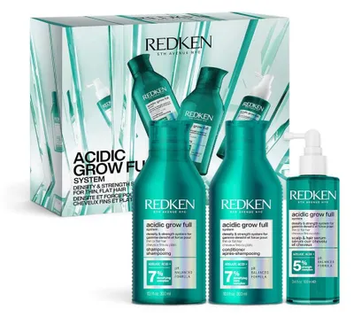 Image de Coffret de Noël Redken Acidic Grow Full : Shampooing 300 ml + Après-shampooing 300 ml + Sérum 100 ml