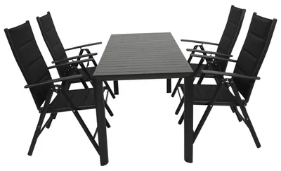 Produktbild von Garnitur Sitzgruppe 5-teilig, Aluminium, Kunstgewebe schwarz