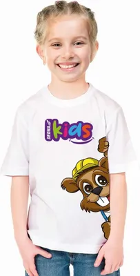 Image de T-shirt enfant Dedruś blanc, taille 8/134cm, 100% coton