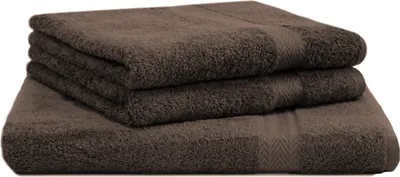 Produktbild von Betz 3-tlg. Saunatuch Set PREMIUM 1 Saunatuch 2 Handtücher 100%Baumwolle  Farbe: dunkelbraun