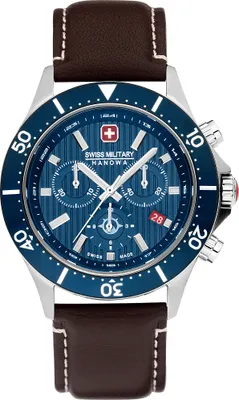 Immagine prodotto di SWISS MILITARY HANOWA orologio da uomo al quarzo marrone / argento / blu onesize uomo 43 SMWGC2100705, SMWGC2100706