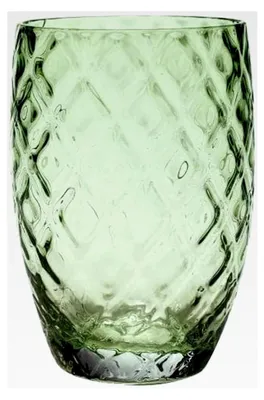 Produktbild von Losanghe Tumbler, Wasserglas Trinkglas grau, handgefertigt mit Rautenmuster