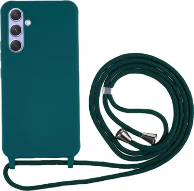 Produktbild von Samsung Galaxy S25 Hülle - Coverup Colour TPU Back Cover mit Handykette - Dunkelgrün