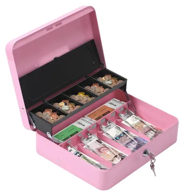 Produktbild von Geldkassette – Metall, abschließbar – Rosa