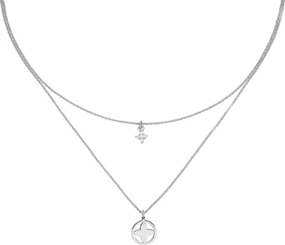Produktbild von Collier Halskette 925 Sterling Silber 5 Zirkonia 44 cm