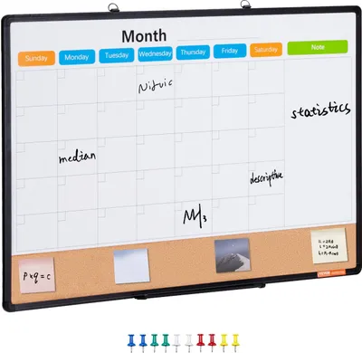 Produktbild von 60x90cm Wandtafel Whiteboard Korktafel Pinnwand Memoboard Kombitafel