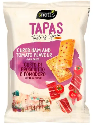 Zdjęcie produktu dla Snatt's TAPAS Przekąska chlebowa z szynką i pomidorem 120 g