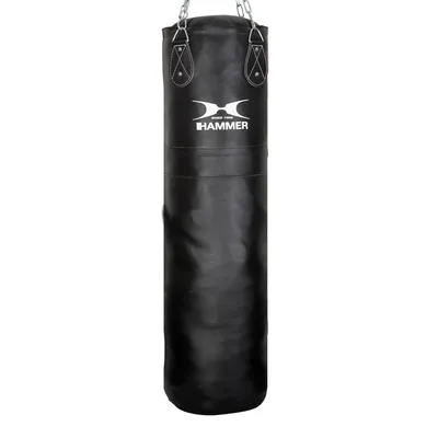 Produktbild von HAMMER Boxsack Leder Premium, 100 cm, Leder, 28 kg, doppelt verstärkte Nähte