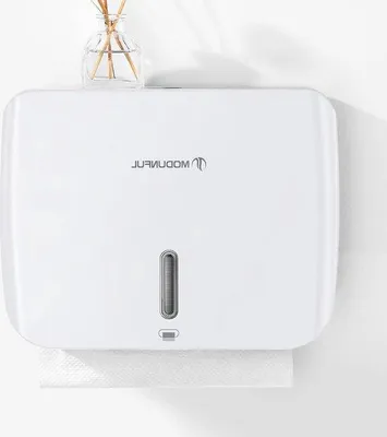 Image de Porte-serviettes en papier à fixation murale pour salle de bains, bureau, cuisine - blanc