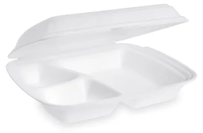Produktbild von 25x Menüboxen Klappbox 240x200x69mm geschäumt 3-geteilt