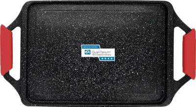 Zdjęcie produktu dla Briebe Black Titanium płyta grillowa indukcyjna nieprzywierająca powłoka tytanowa odlew aluminiowy 43x25cm -Free Czarny