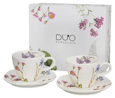 Image de Set de deux tasses et soucoupes en porcelaine Colors of Nature