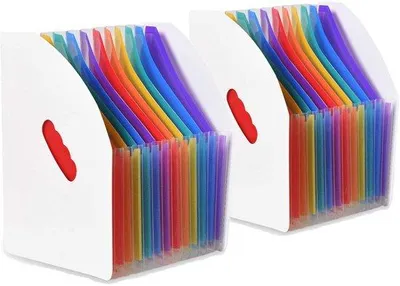 Zdjęcie produktu dla Elektroniczny segregator z możliwością rozbudowy, zestaw 2 sztuk, format A4, organizer harmonijkowy, przenośny, do biura i szkoły