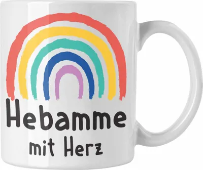 Produktbild von Trendation - Hebamme mit Herz Tasse Geschenk Geschenke mit Spruch Kaffeetasse Hebamme Dankeschön (Weiß)