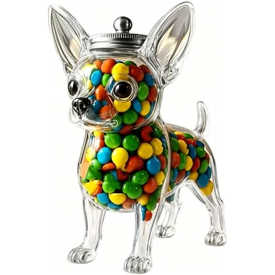 Produktbild von Glas Keksdose Vorratsglas Chihuahua Design mit Deckel luftdicht 16,5×11,2×19,5cm Küche Snacks Aufbewahrung