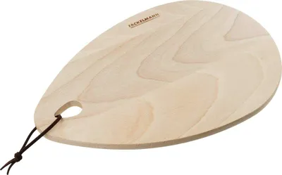 Image de Planche à petit-déjeuner Fackelmann Drop FAIR, planche à petit-déjeuner en hêtre, planche en bois avec motif goutte d'eau, accessoire de cuisine facile à ranger et à suspendre (couleur : marron)