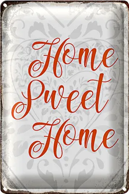 Produktbild von Blechschild Spruch 20x30cm Home sweet Home Herz