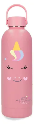 Edelstahl-Trinkflasche 500 ml, rosa, doppelwandig isoliert, auslaufsicher